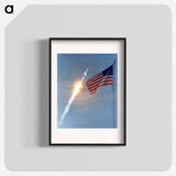The American Flag heralds the flight of Apollo 11 - Apollo Moon Landing Poster.