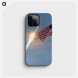 The American Flag heralds the flight of Apollo 11 - アポロ月面着陸 Phone Case.