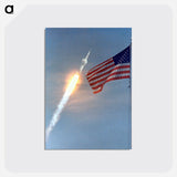 The American Flag heralds the flight of Apollo 11 - アポロ月面着陸 Postcard.