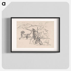 アートポスター-A hunter with a dog - アーノルド ピーター ワイズ クビンチャン Poster.