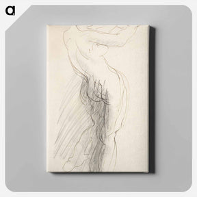 アートパネル-Standing Female Nude, Arms Raised - オーギュスト ロダン Canvas.