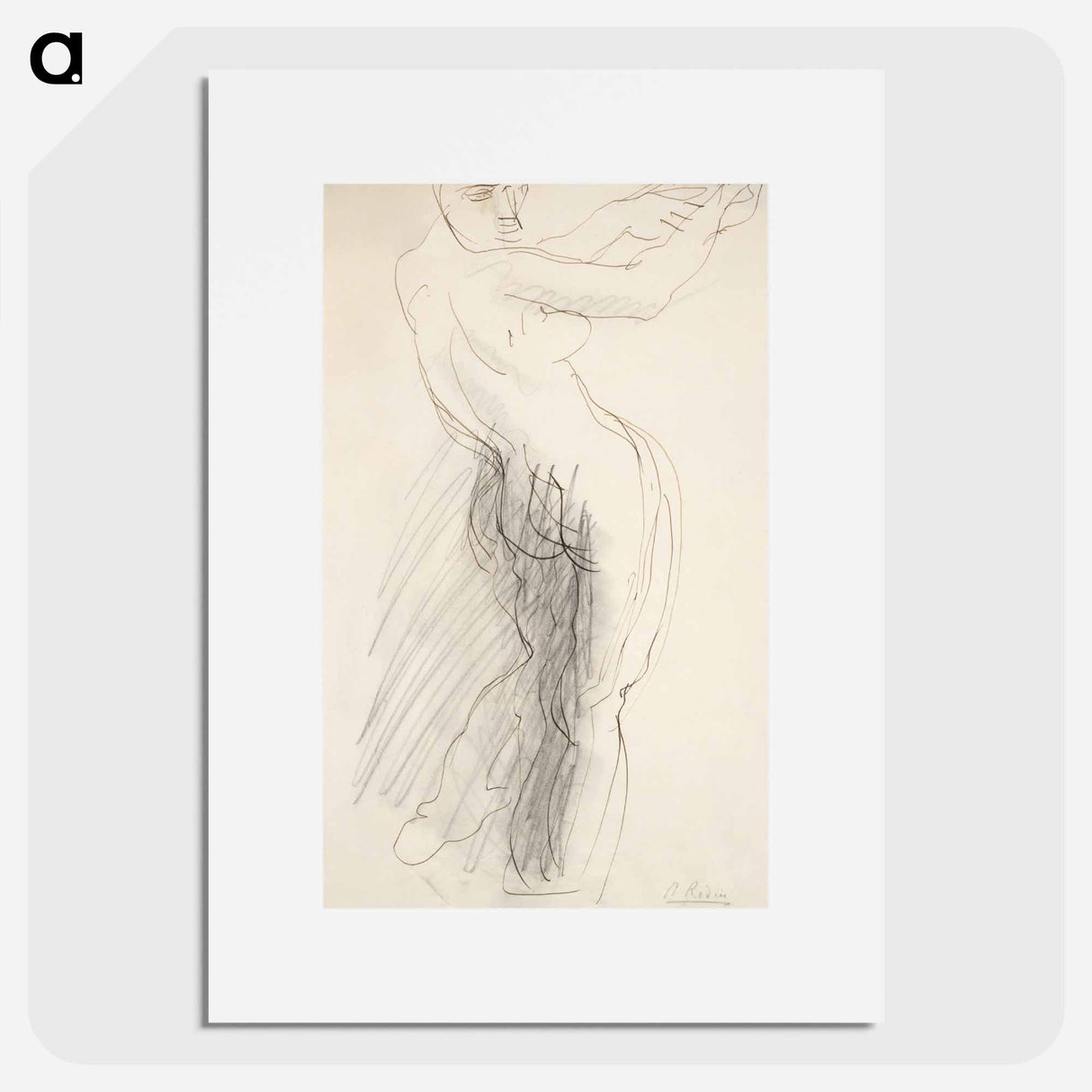 Standing Female Nude, Arms Raised - オーギュスト ロダン Poster.