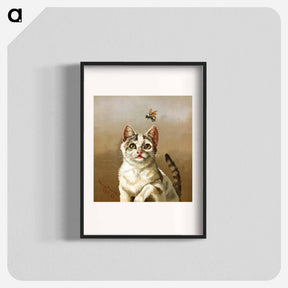 アートポスター-White Cat with Bee
 - ボストン公共図書館 Poster.