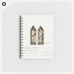 アートメモ帳-Adam and Eve, Design for Stained Glass Window, Frankby Church, Birkenhead (Cheshire), England - エドワード バーン ジョーンズ Memo.
