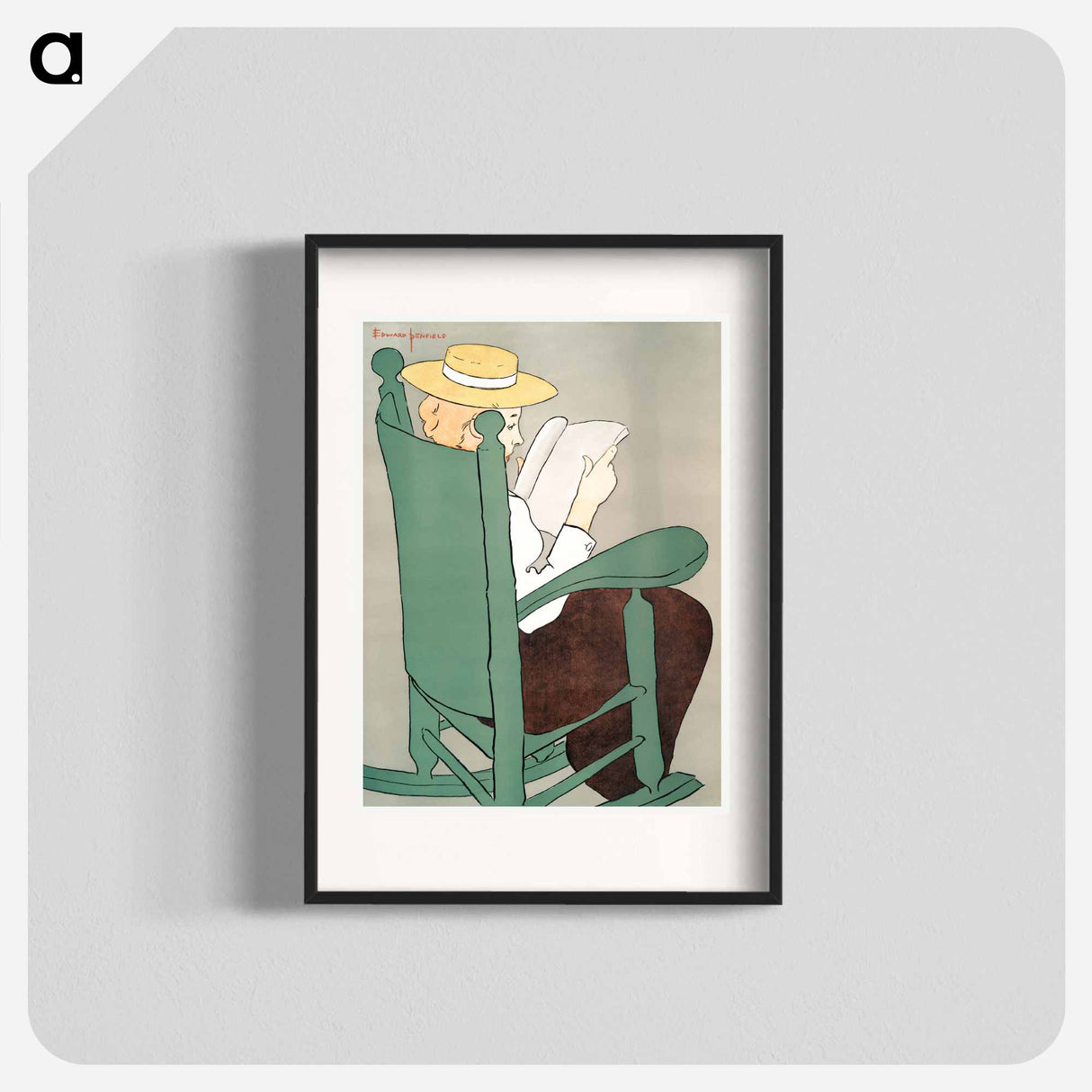 Woman reading in a rocking chair - エドワード ペンフィールド Poster.