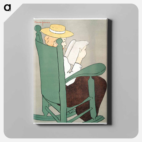 アートパネル-Woman reading in a rocking chair - エドワード ペンフィールド Canvas.