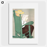 Woman reading in a rocking chair - エドワード ペンフィールド Poster.