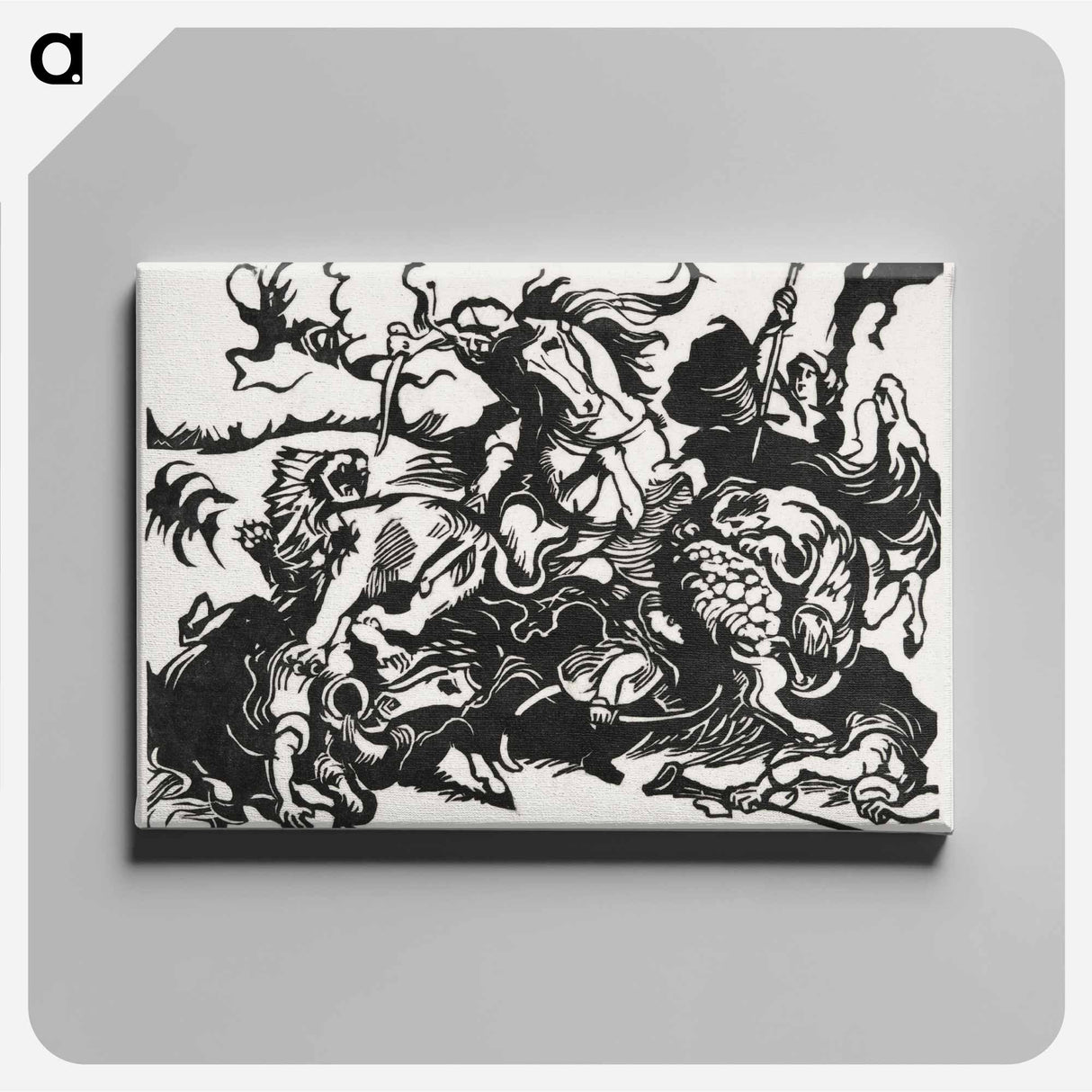 アートパネル-Lion Hunt - フランツ マルク Canvas.