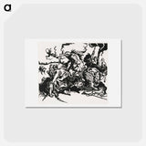 アートポストカード-Lion Hunt - フランツ マルク Postcard.