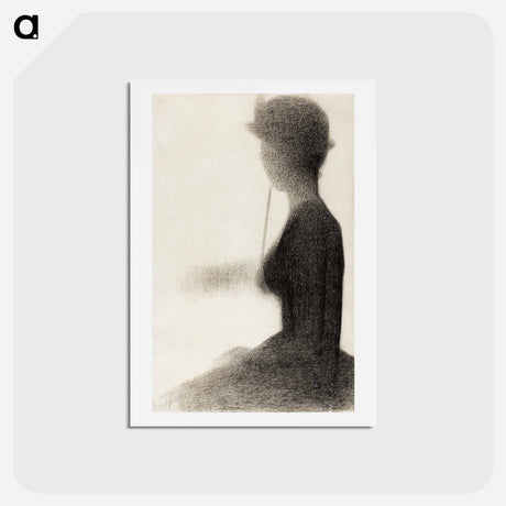 アートポストカード-Seated Woman with a Parasol (study for La Grande Jatte) - ジョルジュ スーラ Postcard.