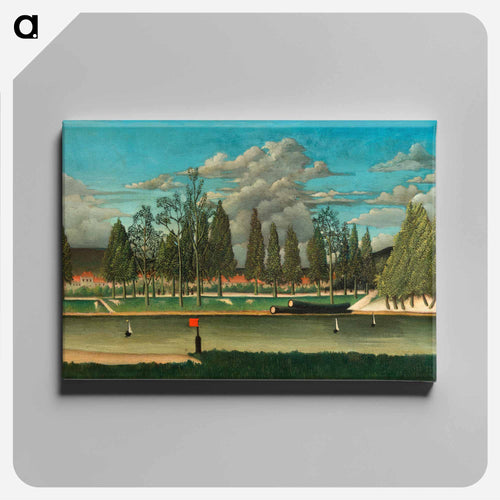 View of the Quai d' Asnières - Henri Rousseau Canvas.