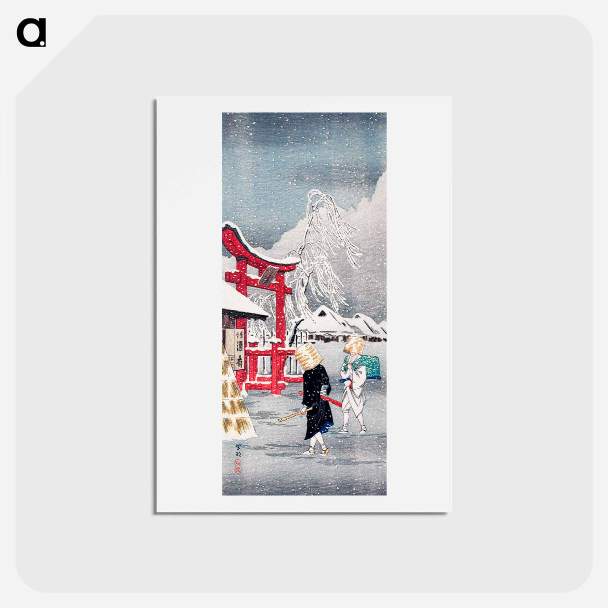 アートポストカード-Okabe in Snow - 高橋 宏明 Postcard.