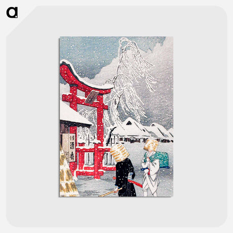 アートポストカード-Okabe in Snow - 高橋 宏明 Postcard.