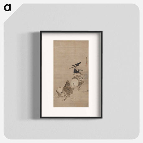 アートポスター-Roosters, Hen, and Chicks
 - 伊藤若冲 Poster.