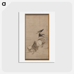 アートポストカード-Roosters, Hen, and Chicks
 - 伊藤若冲 Postcard.