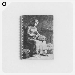 アートメモ帳-Woman Carding Wool - ジャン フランソワ ミレー Memo.