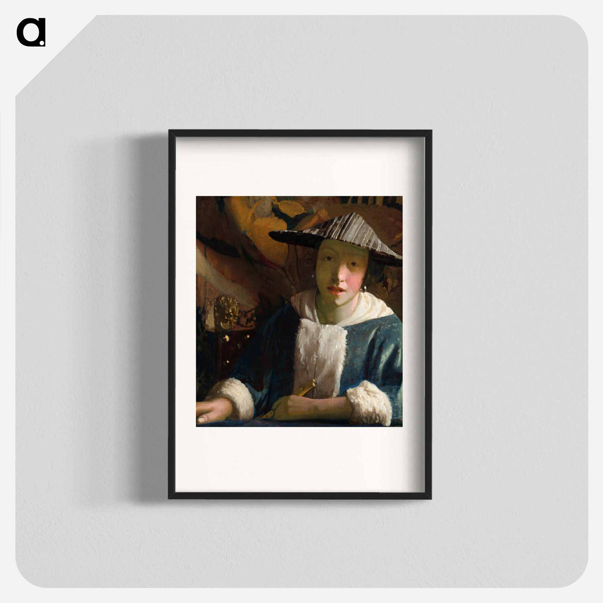 Girl with a Flute - Johannes Vermeer Poster.