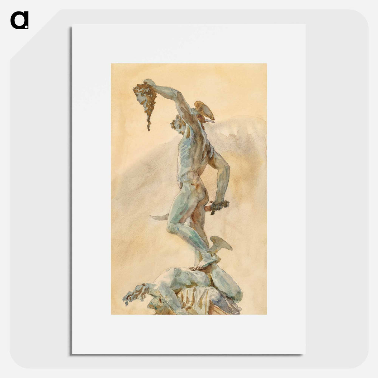 Sketch of Cellini's "Perseus" - ジョン シンガー サージェント Poster.
