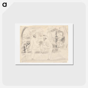 アートポストカード-Two Men in the Park, Havana
 - ジュール パスキン Postcard.