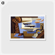 アートポストカード-Breton Bread, Two Fish, Spoon - ルイ マルクーシ Postcard.