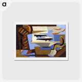 アートポストカード-Breton Bread, Two Fish, Spoon - ルイ マルクーシ Postcard.