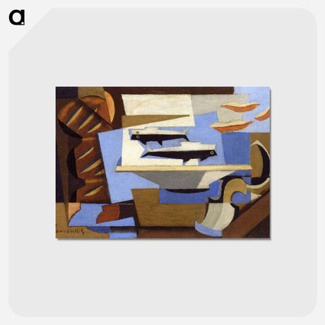 アートポストカード-Breton Bread, Two Fish, Spoon - ルイ マルクーシ Postcard.