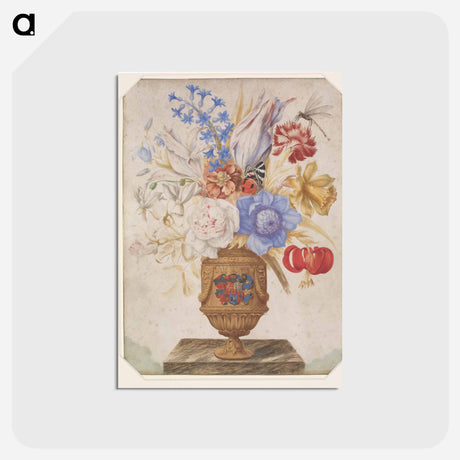 アートポストカード-Flowers in a Gilt Vase
 - マリア ジビーラ メーリアン Postcard.