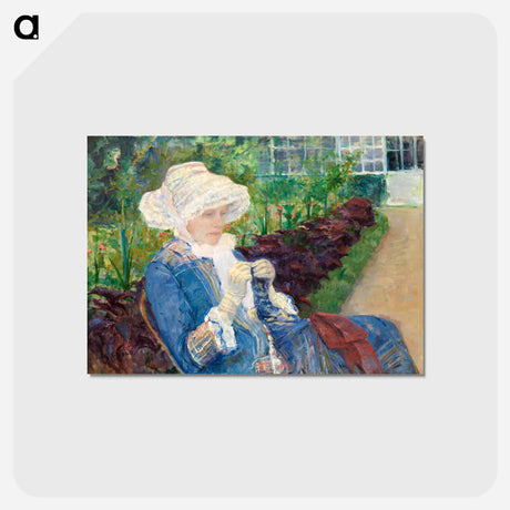 アートポストカード-Lydia Crocheting in the Garden at Marly - メアリー カサット Postcard.