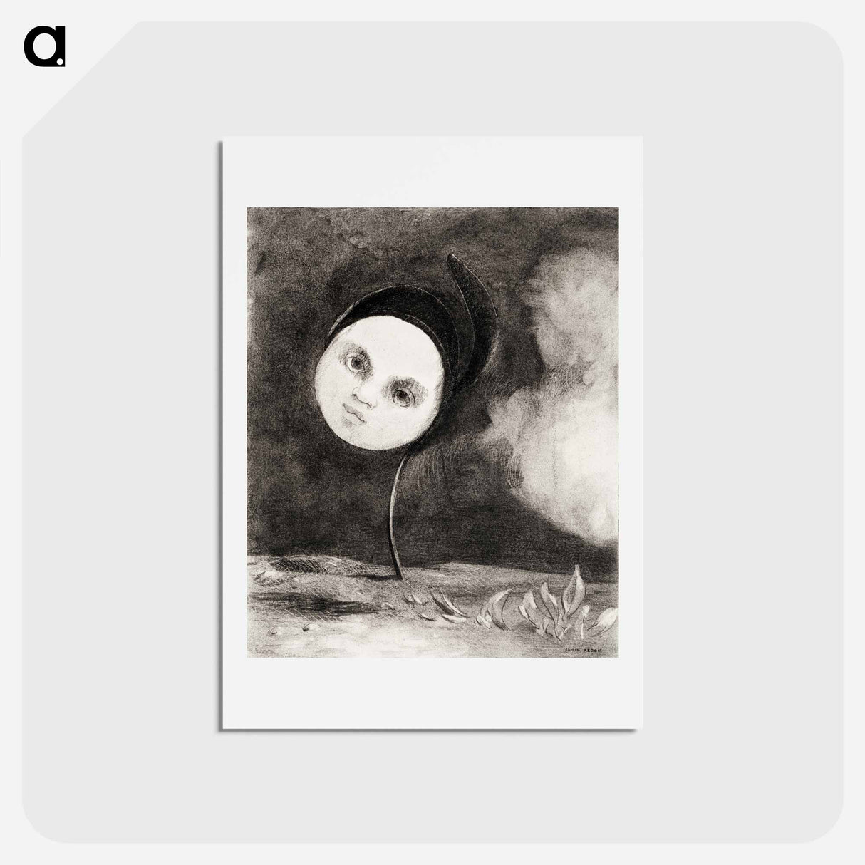アートポストカード-Strange Flower (Little Sister of the Poor) - オディロン ルドン Postcard.