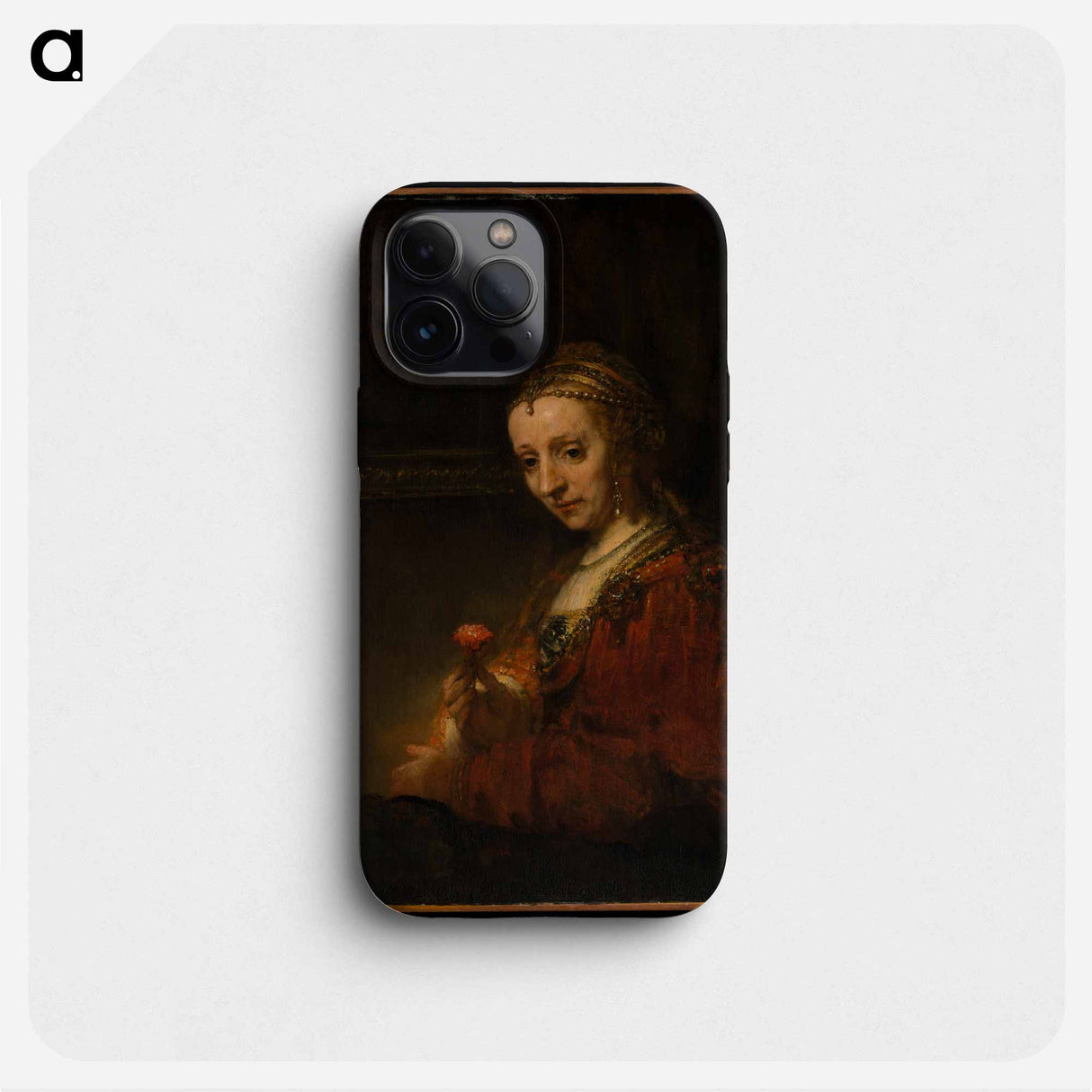 Woman with a Pink - Rembrandt van Rijn Phone Case.