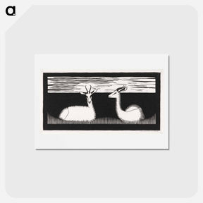 アートポストカード-Two Gazelles
 - サミュエル ジェスルン Postcard.
