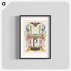 アートポスター-Guide for Constructing the Letter P from Mira Calligraphiae Monumenta
 - 書道のお手本 Poster.