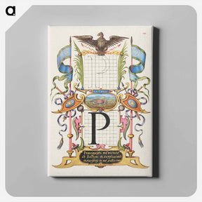 アートパネル-Guide for Constructing the Letter P from Mira Calligraphiae Monumenta
 - 書道のお手本 Canvas.