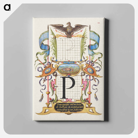 アートパネル-Guide for Constructing the Letter P from Mira Calligraphiae Monumenta
 - 書道のお手本 Canvas.