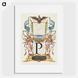 アートポスター-Guide for Constructing the Letter P from Mira Calligraphiae Monumenta
 - 書道のお手本 Poster.