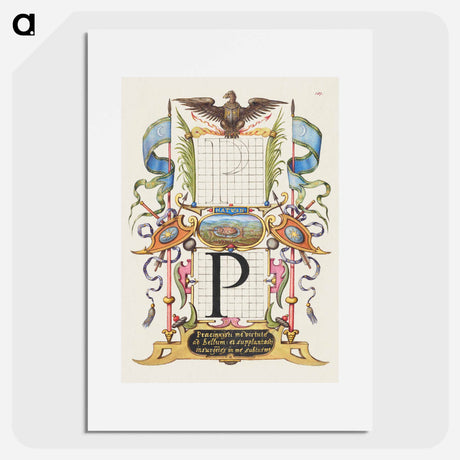 アートポスター-Guide for Constructing the Letter P from Mira Calligraphiae Monumenta
 - 書道のお手本 Poster.