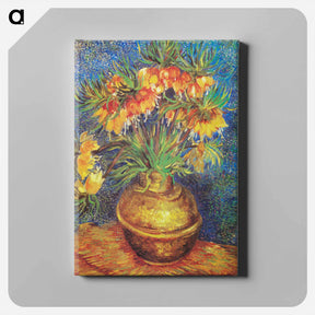 アートパネル-Imperial Fritillaries in a Copper Vase - フィンセント ファン ゴッホ Canvas.