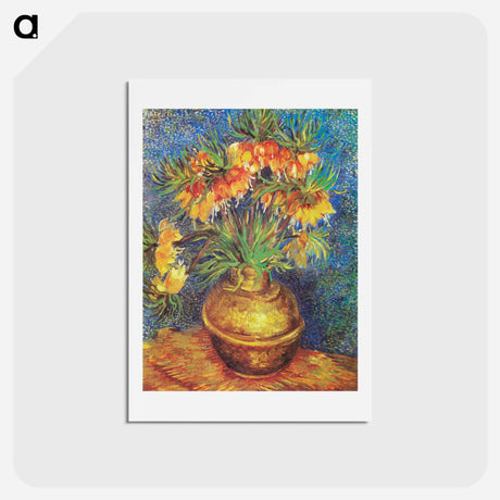 アートポストカード-Imperial Fritillaries in a Copper Vase - フィンセント ファン ゴッホ Postcard.