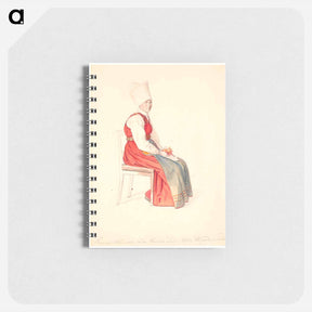 アートメモ帳-Seated Swedish peasant woman with high headdress - ヴィルヘルム マーストランド Memo.