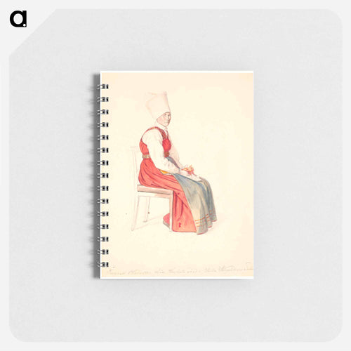 Seated Swedish peasant woman with high headdress - Wilhelm Marstrand Memo.