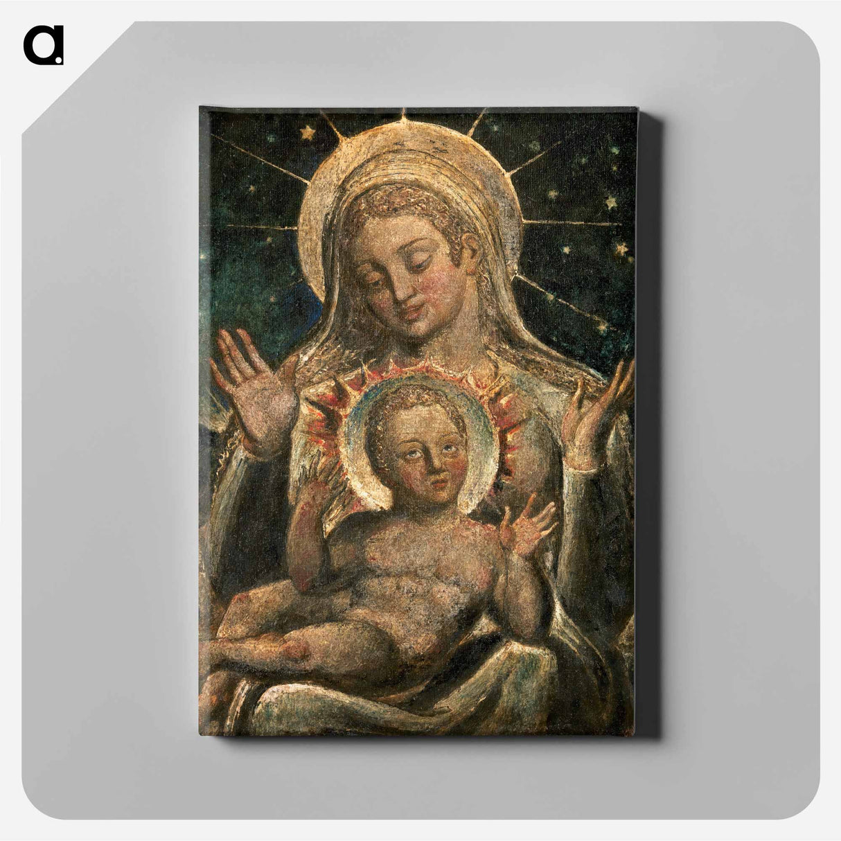 Virgin and Child - ウィリアム ブレイク Canvas.