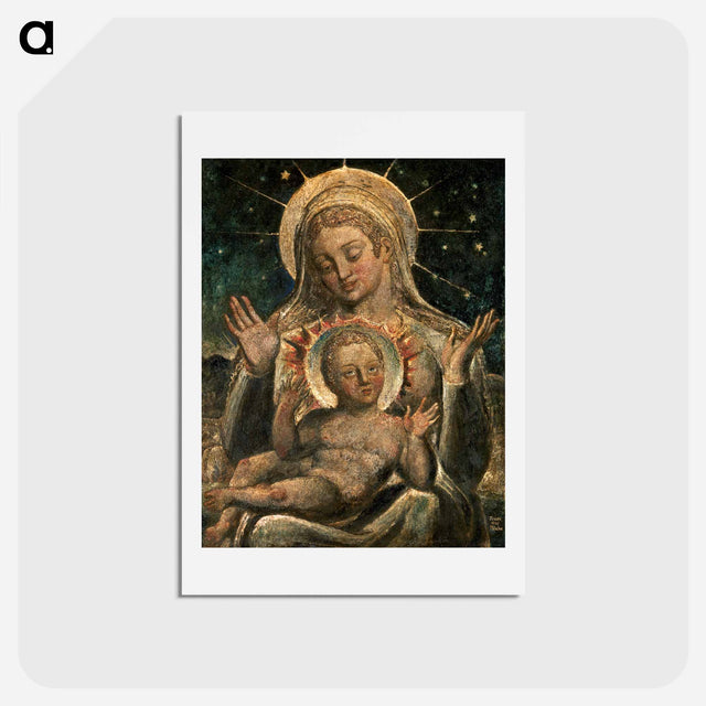 アートポストカード-Virgin and Child - ウィリアム ブレイク Postcard.