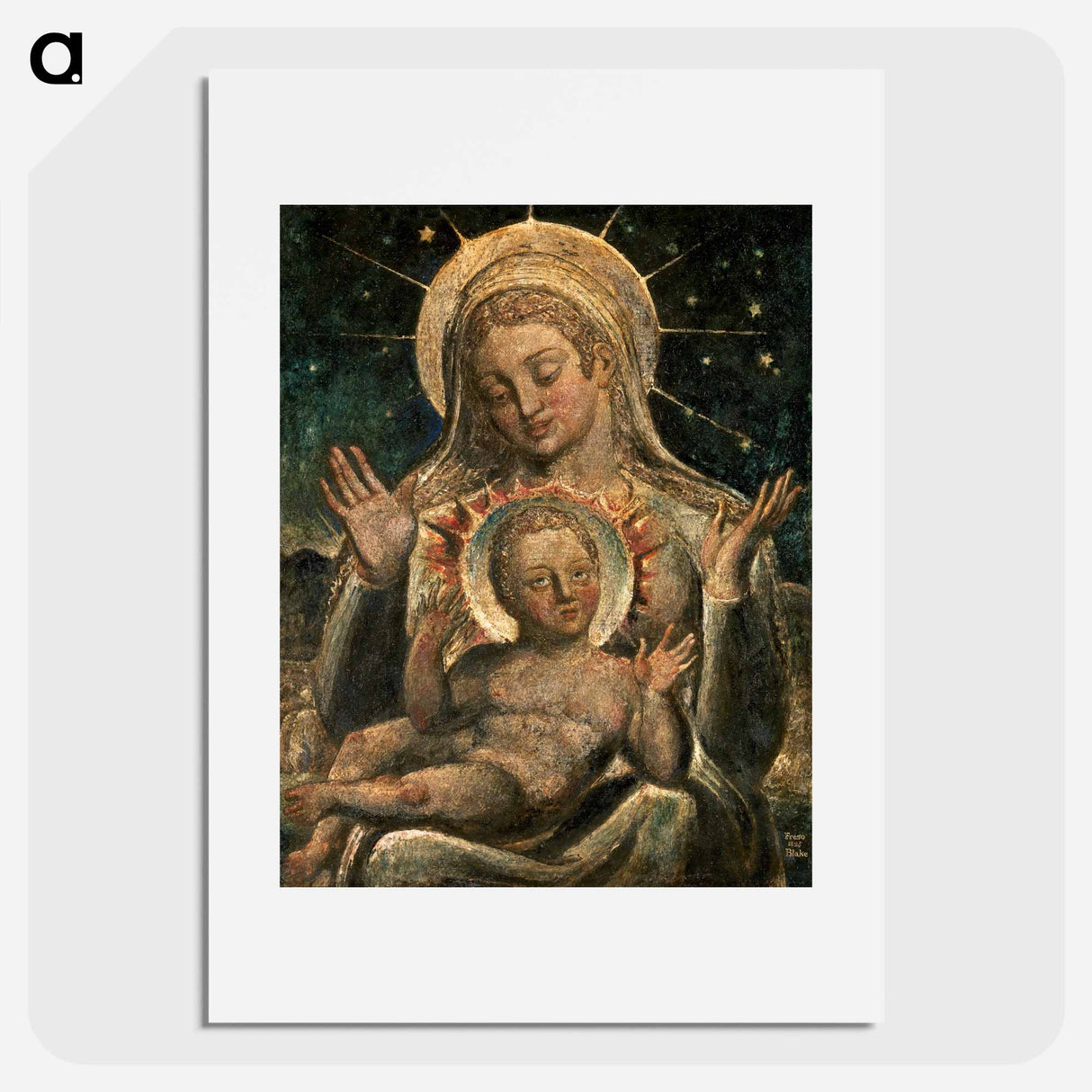 Virgin and Child - ウィリアム ブレイク Poster.