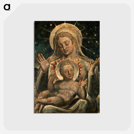 アートポストカード-Virgin and Child - ウィリアム ブレイク Postcard.