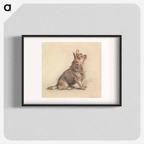 アートポスター-A Terrier Sitting, Looking Up to Right - ウィリアム ヘンリー ハント Poster.