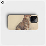 A Terrier Sitting, Looking Up to Right - ウィリアム ヘンリー ハント Phone Case.