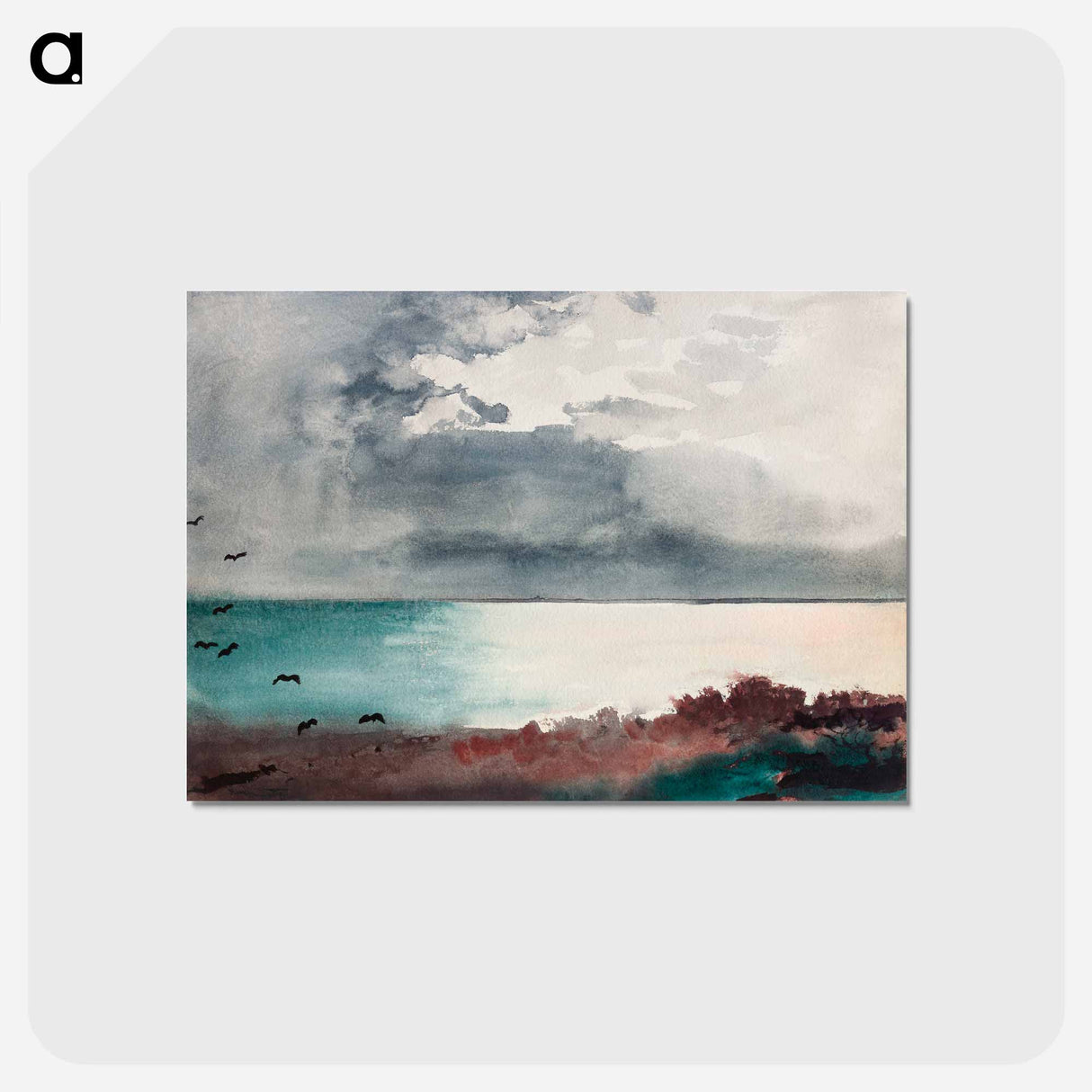 アートポストカード-Breaking Storm, Coast of Maine - ウィンスロー ホーマー Postcard.