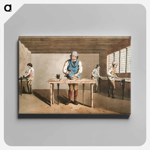 Illustration of Sheffield cutler - 19世紀のヨークシャー Canvas.