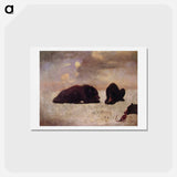 アートポストカード-Grizzly Bears - アルバート ビアスタット Postcard.