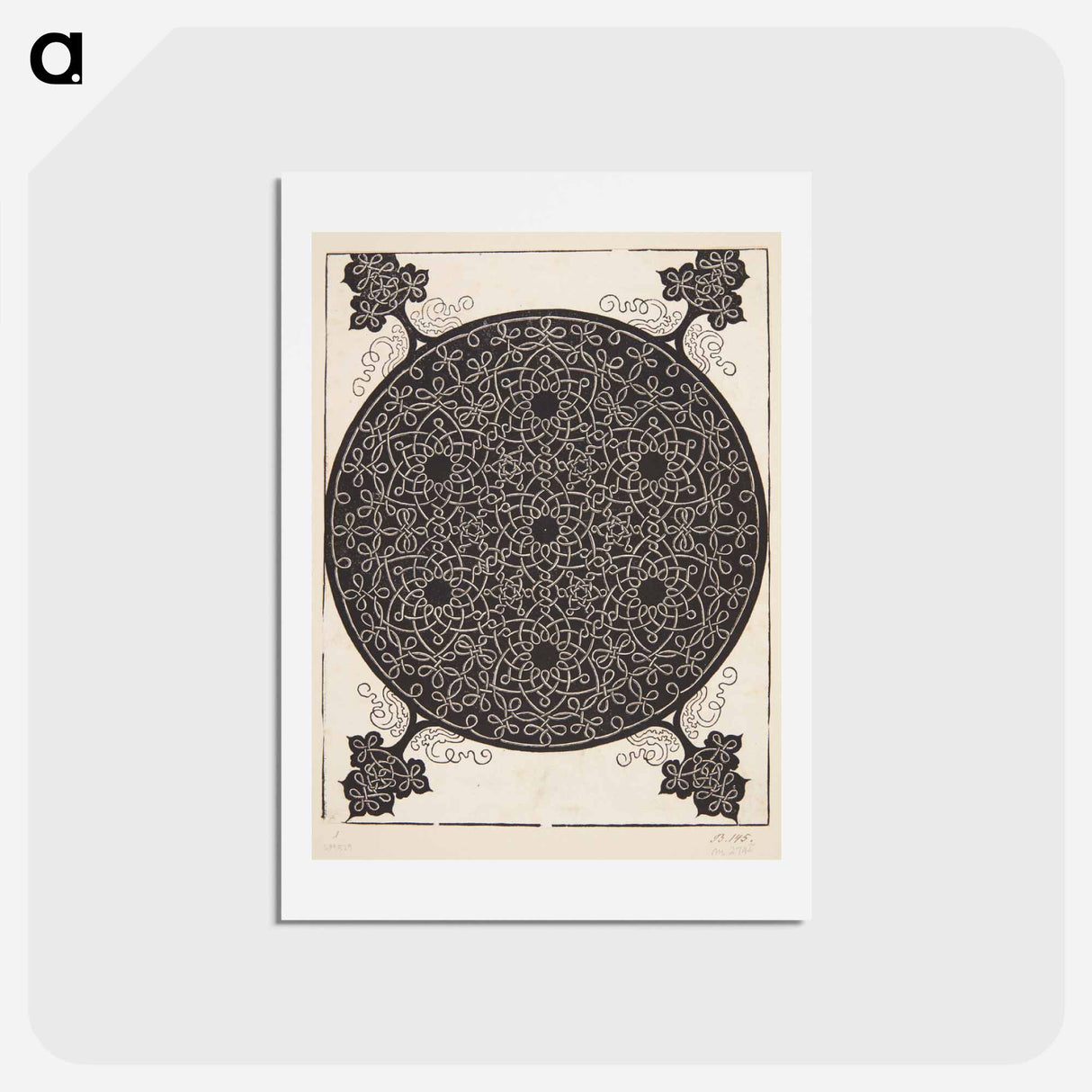 アートポストカード-Knob with seven hexagonal stars - アルブレヒト デューラー Postcard.